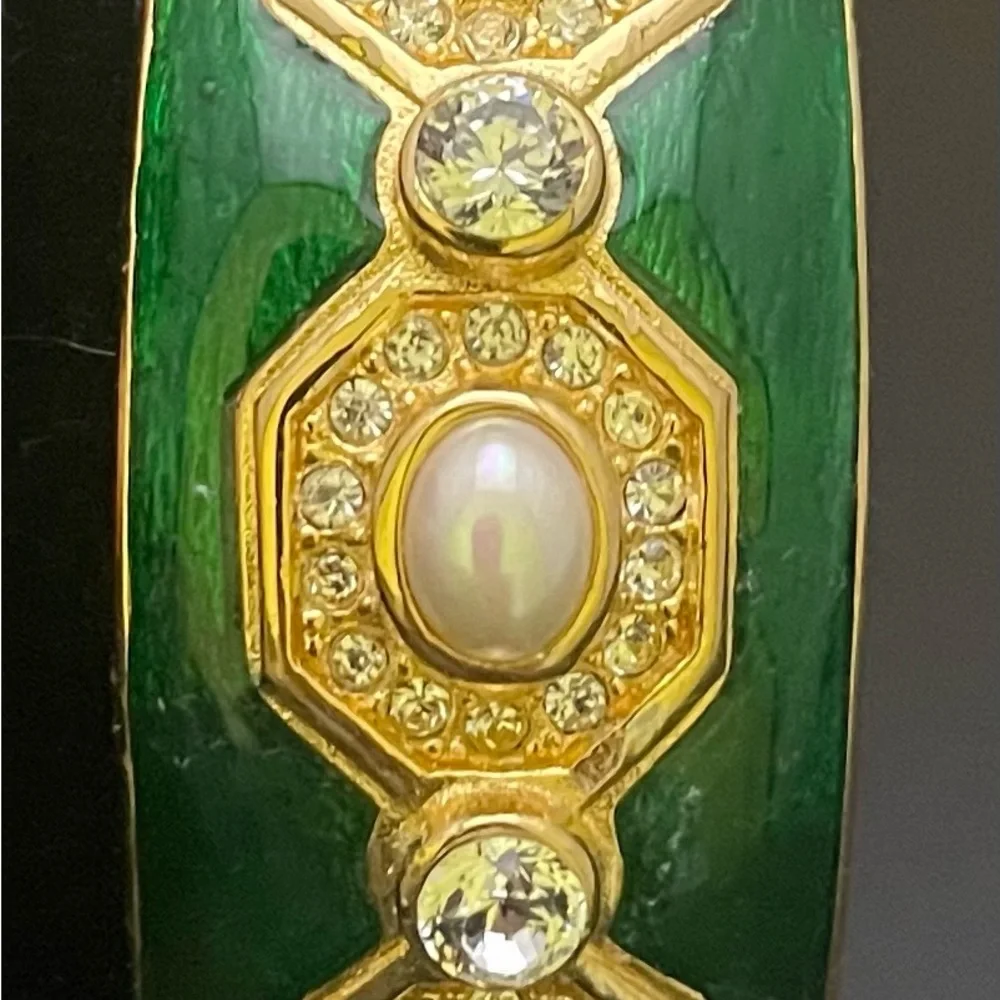 Christian Dior Yellow Gold Plated Bangle Bracelet Vintage - Picture 2 of 7